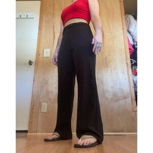 Haggar Women's Elegant Black Wide-Leg Pants